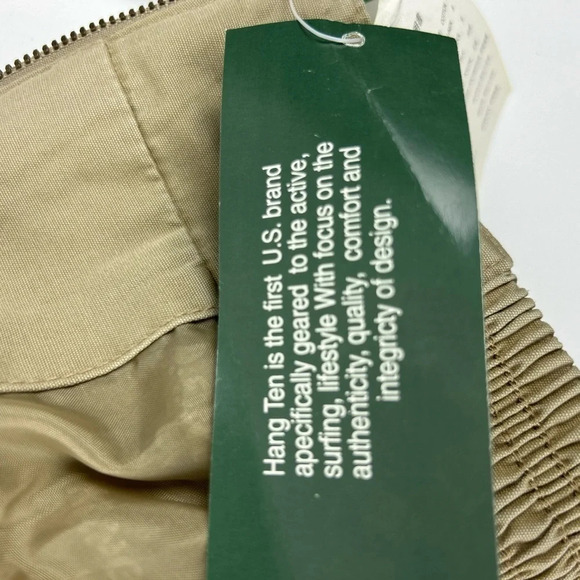 Vintage Hang Ten Men's Beige Bomber style Jacket Size L Casual Lightweight - Picture 7 of 10